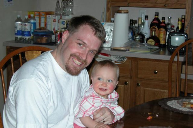 March 28-29, 2004 Eric with his niece Anna Katherine Huber (age 11 mos).