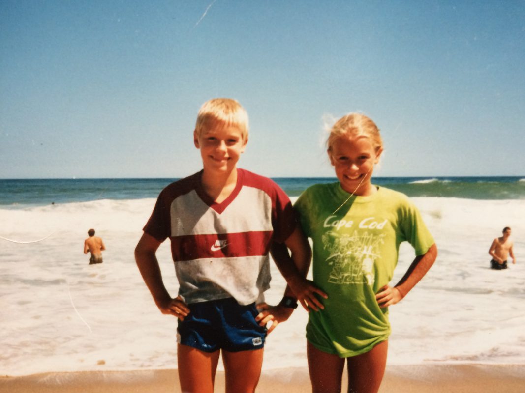 Eric and Sarah at Nauset Beach in Orleans, MA, of August 1986 or 87. They were both such natural water bugs! (I always had...